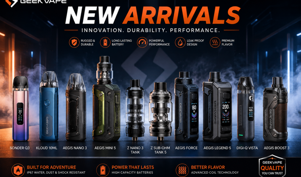 Geekvape New Arrivals featuring latest pod kits, Aegis devices and vape tanks