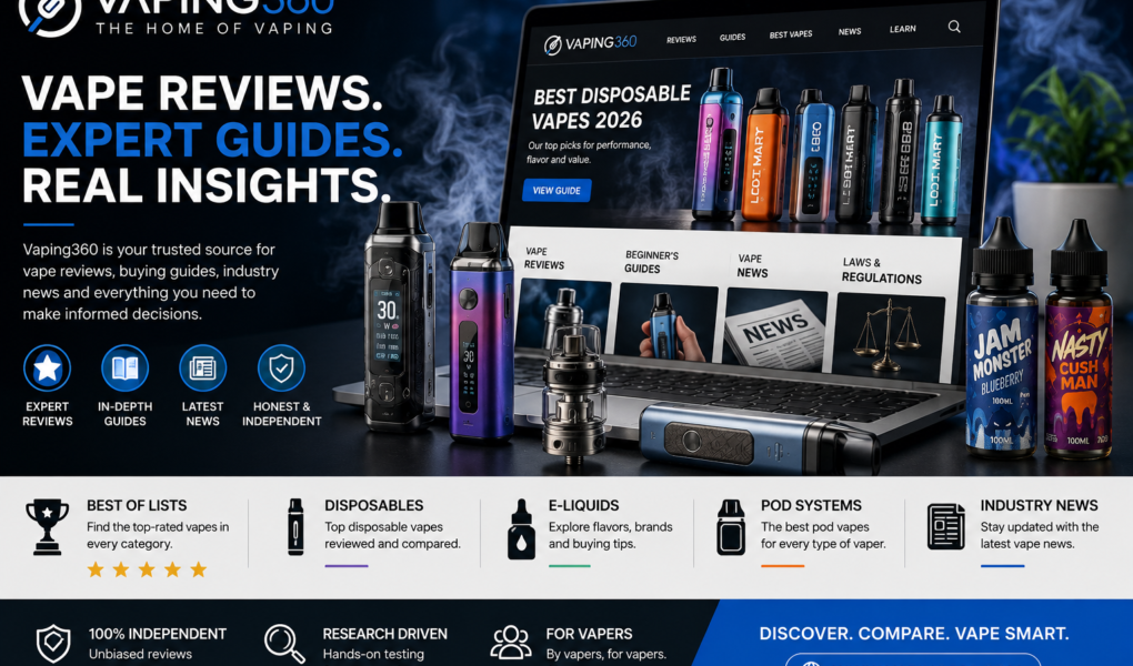 Vaping360 vape reviews and guides featuring disposable vapes and pod devices